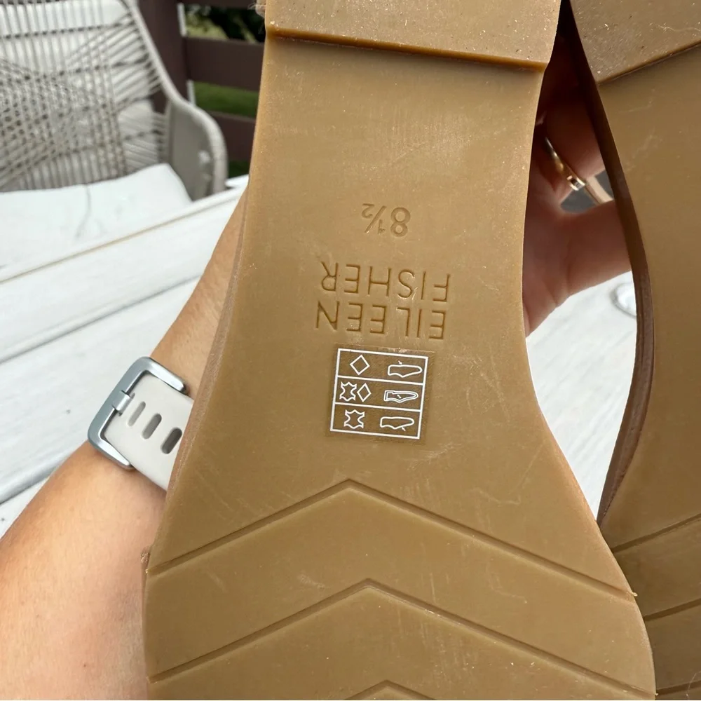 NWOT Eileen Fisher Nude Wedge Sandals